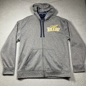 University of Toledo Rockets Hoodie Adult Large‎ Gray Full Zip Champion Elite